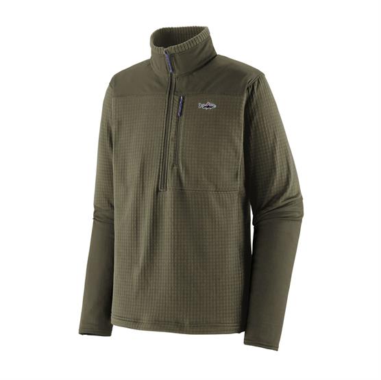 Patagonia R1 Fitz Roy Langærmet Fleece i Basin Green