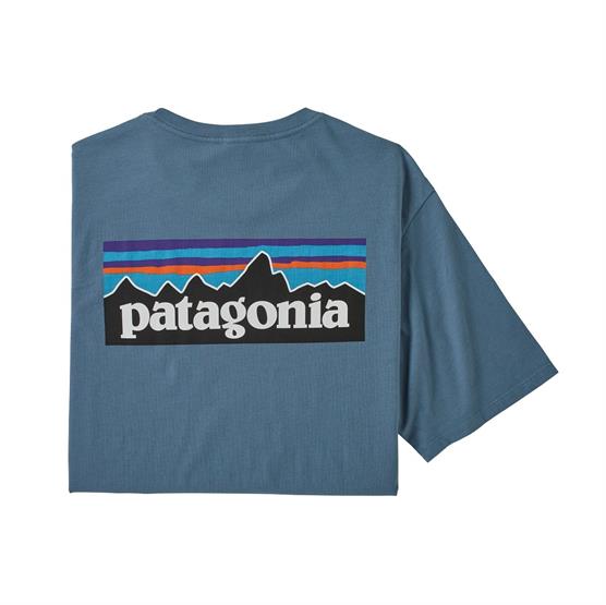 Patagonia P-6 Logo Økologisk T-shirt - Pigeon Blue
