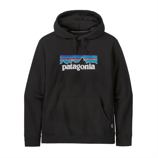 Patagonia P-6 Logo Hættetrøje til Mænd - Sort Tilbud!