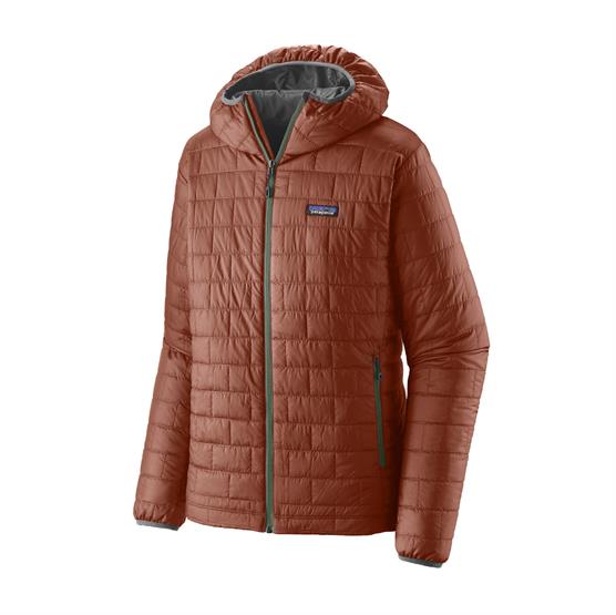 Patagonia Nano Puff Hoody til mænd - Vinterjakke i Burl Red