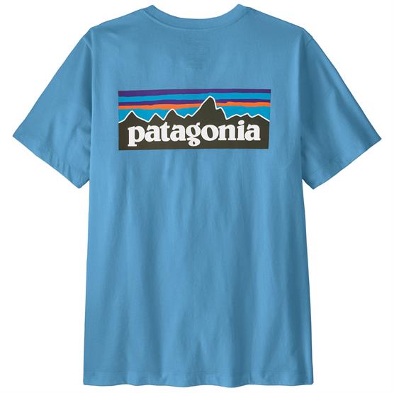 Patagonia Mens P  Logo T Shirt  Shore Blue