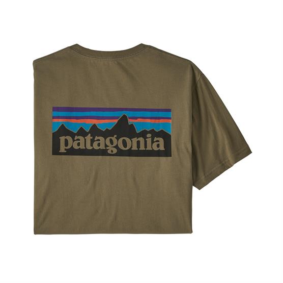 Patagonia P-6 Logo Økologisk T-Shirt i Sage Khaki