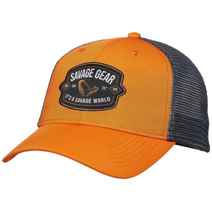 Savage Gear Badge Trucker Cap i Orange - Få den nu!