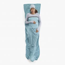 Sea To Summit Comfort Blend Sleeping Bag Liner   Rectangular W  Pillow Sleeve Aqua Sea Blue   Lagenpose