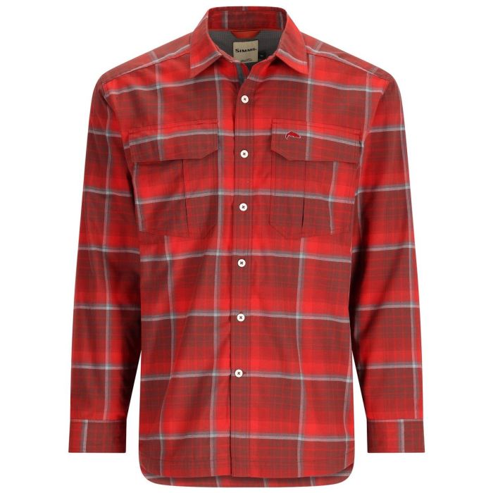 Simms Koldvejr Flannel Skjorte - Cutty Red Ombre Plaid