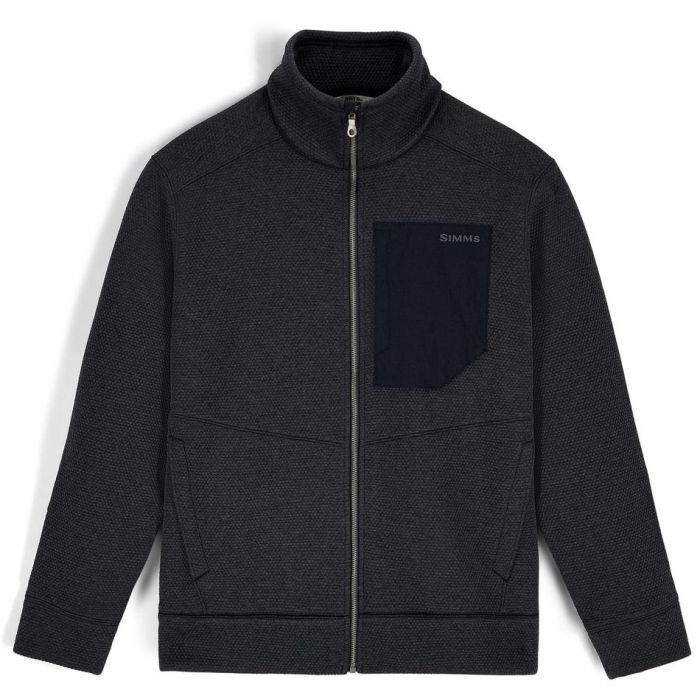 Simms Harbor Fleece Jakke - Black Heather Tilbud!