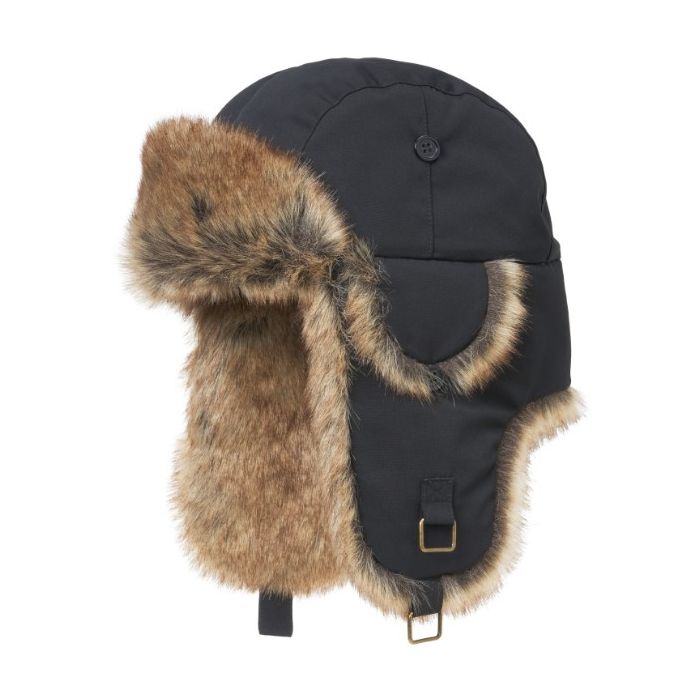 Mjm Trapper - Recycl Tasl Faux Fur i Sort og Natur