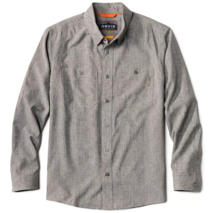 Orvis Tech Chambray Ls Work Skjorte Moss