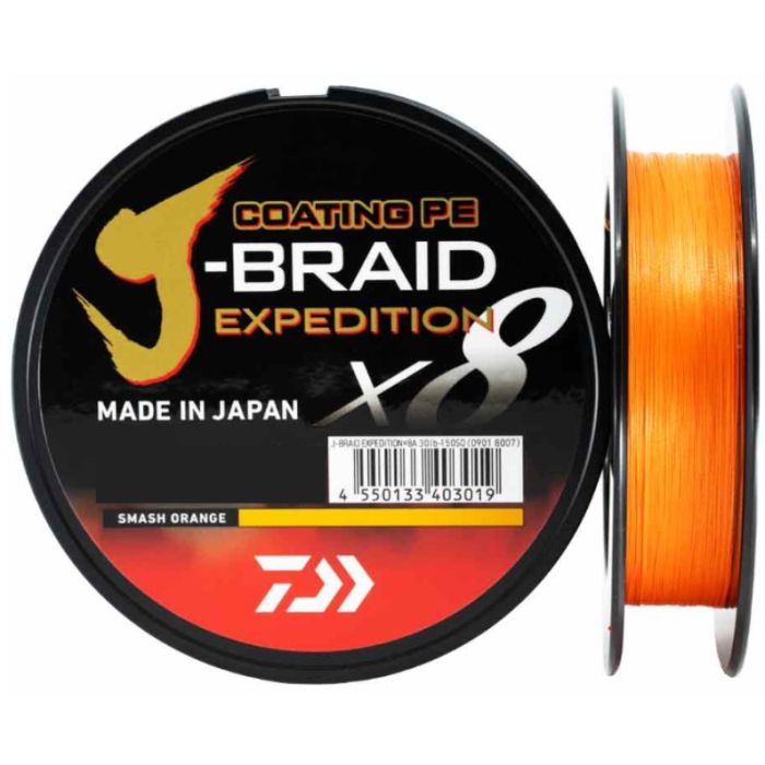 Daiwa J Braid Expedition X8 150m - Smash Orange Tilbud