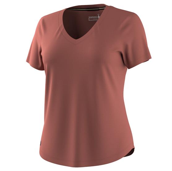 Smartwool Womens Active Ultralite V Neck S S  Burnt Sienna