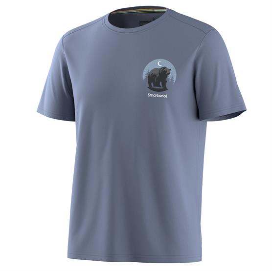 Smartwool Mens Lunar Bear Active S S Graphic Tee  Nightfall Blue