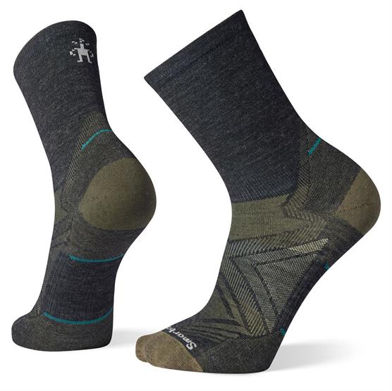 Smartwool Run Zero Cushion Mid Crew Sokker - Charcoal