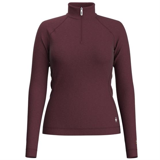 Smartwool Womens Thermal Merino Base Layer   Zip  Black Cherry