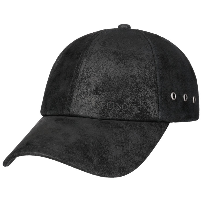 Stetson Baseball Cap i Sort Svinelæder – Unik Kasket