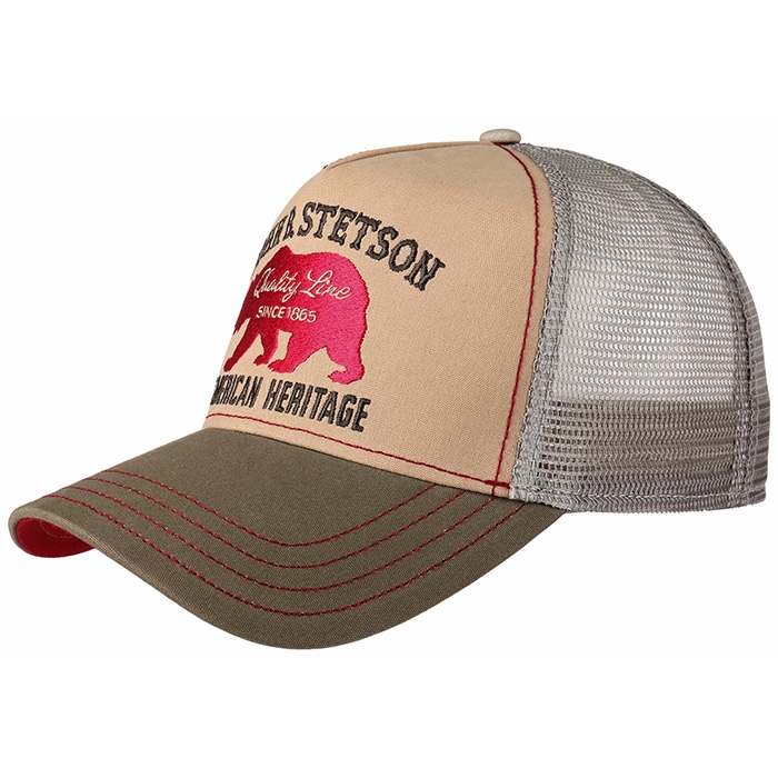 Stetson Trucker Cap American Heritage Grizzly Bear  Brown   Baseball Cap  Kasket