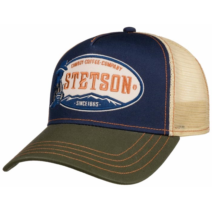 Stetson Trucker Cap Cowboy Coffee Company  Grøn Navy   Baseball Cap  Kasket