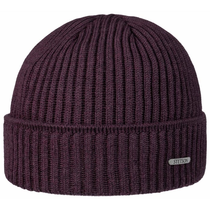 Stetson Merino Uld Hue - Mørk Lilla Tilbud!