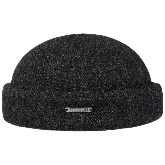 Stetson Docker Herringbone Uld Hue - Mørkegrå Stilfuld Hue