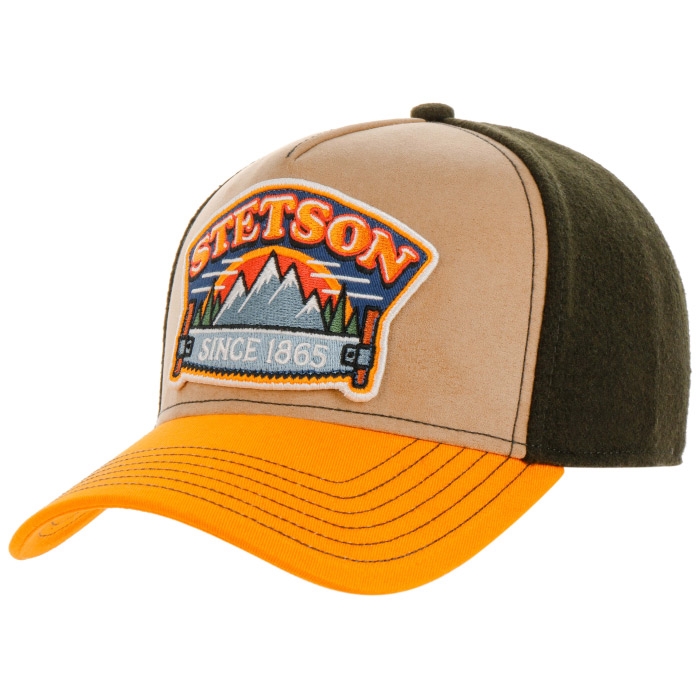 Stetson Trucker Cap Hacksaw i Orange & Grøn - Kaskettilbud!