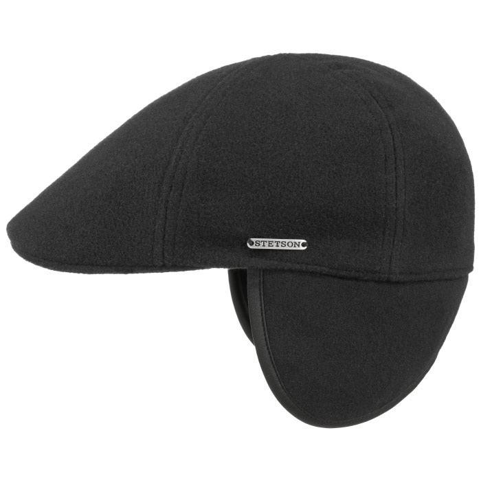 Stetson Texas Uld Cashmere Kasket med Øreklapper - Sort