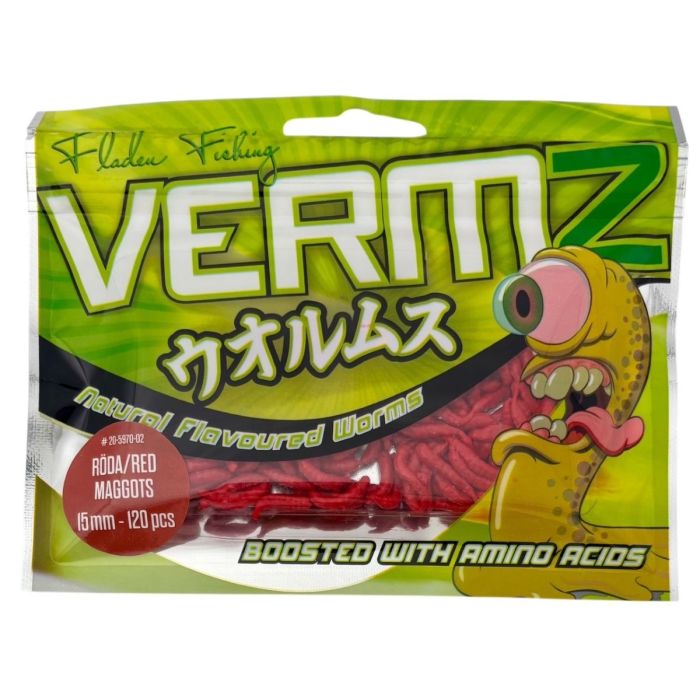 Vermz Maggot 1,5 cm - Naturlig Rød Agn til Fiskeri