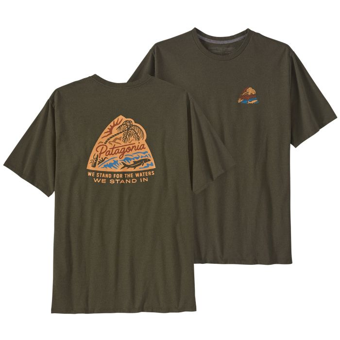 Patagonia M S Take A Stand Responsibili Tee Bayou Badge:basin Green