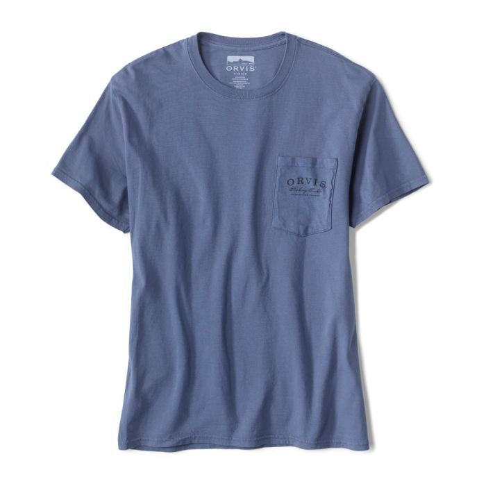 Orvis Crossed Rods Vintage Pocket T Shirt Denim
