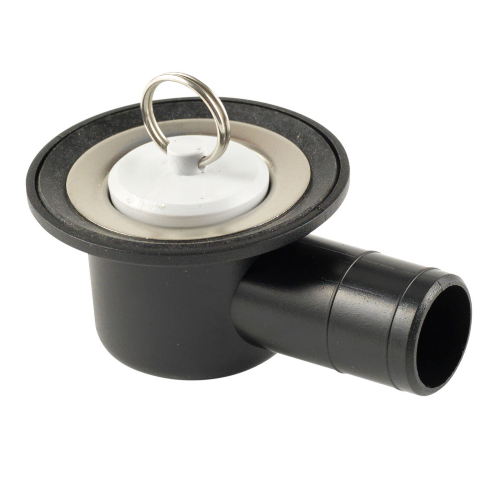Vinkel Afløbsstuds 25 mm med Afløbsprop 30 mm - Tilbud!