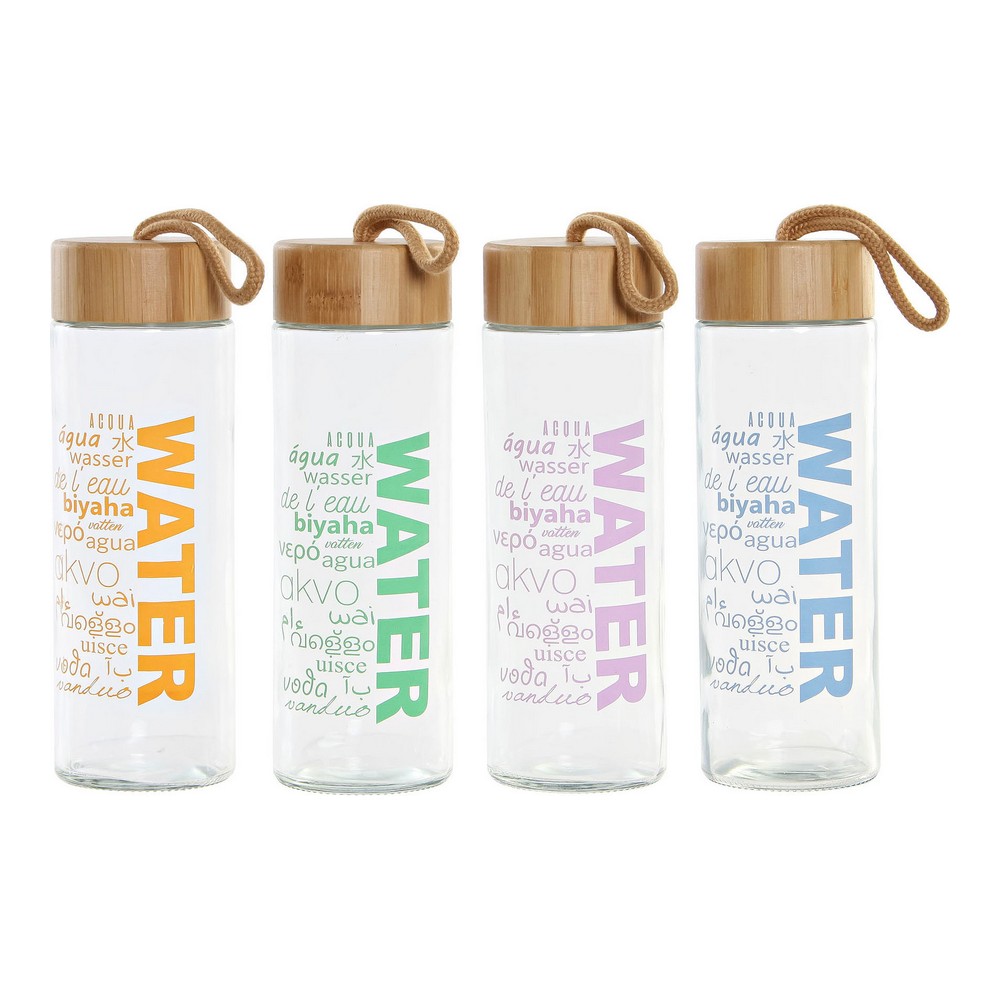 Glasflaske Dkd Home Decor Water Bambus   Pcs    Ml