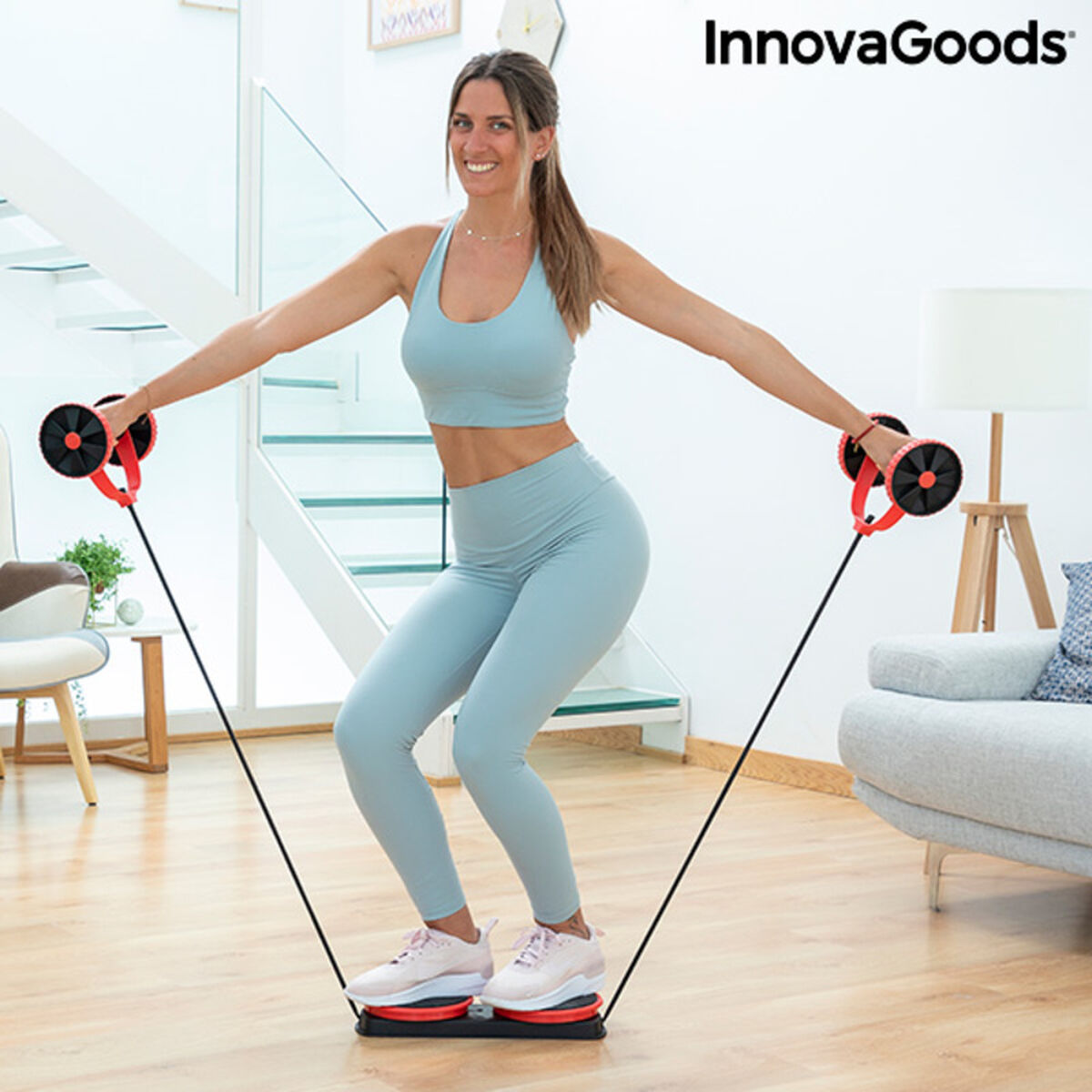 Mavetræner Rulle Med Roterende Skiver  Gummibånd Og Træningsvejledning Twabanarm Innovagoods Ergonomisk  Refurbished A
