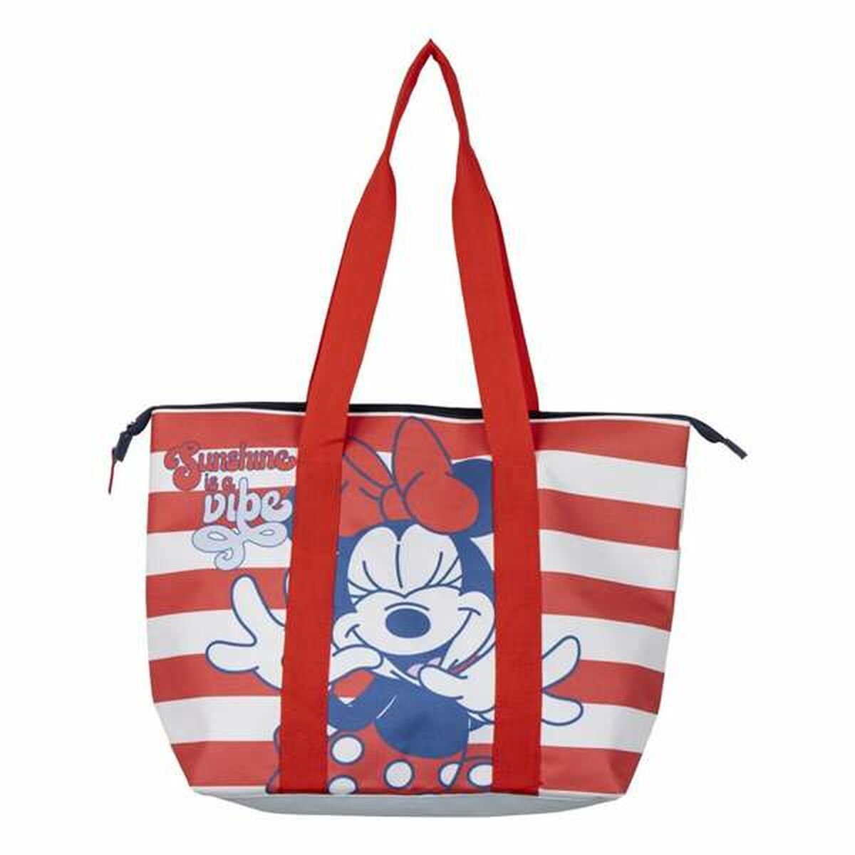 Strandtaske Minnie Mouse Hvid Rød   X   X   Cm