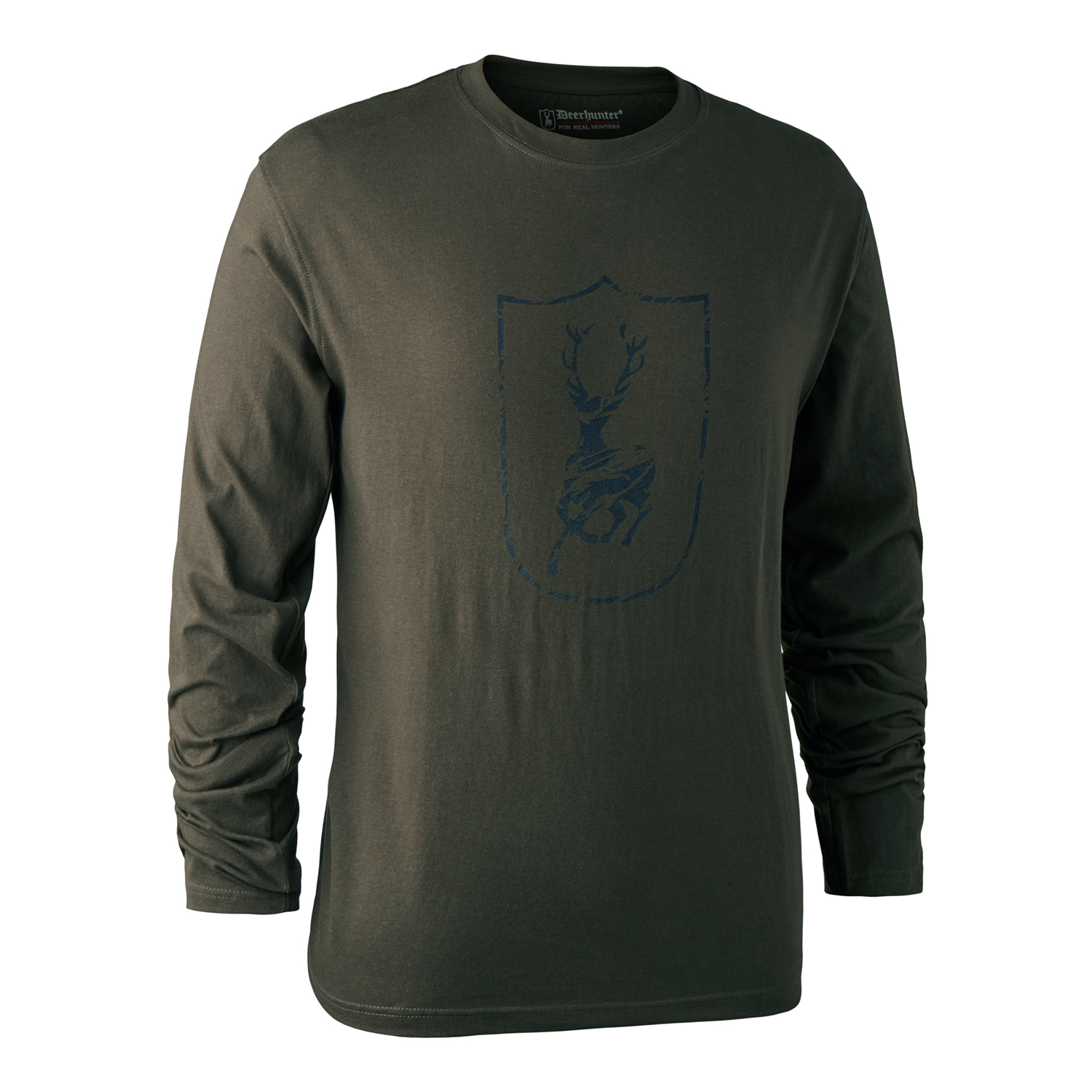 Logo T-shirt med lange ærmer - Bark Green - Udsalg!