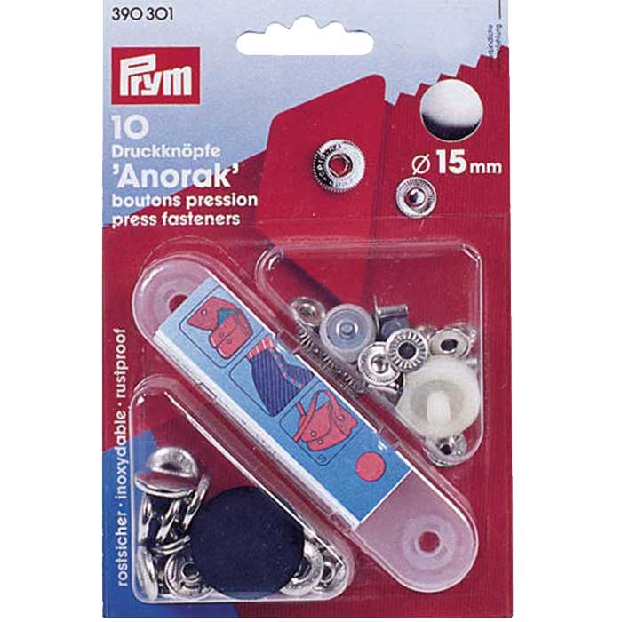 Prym Trykknapper 15 mm - 10 Stk til Reparation og Syprojekter