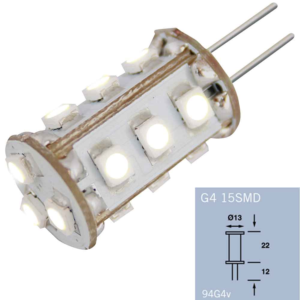 G4 15 SMD LED Pære – Erstatning for Halogen lyskilde