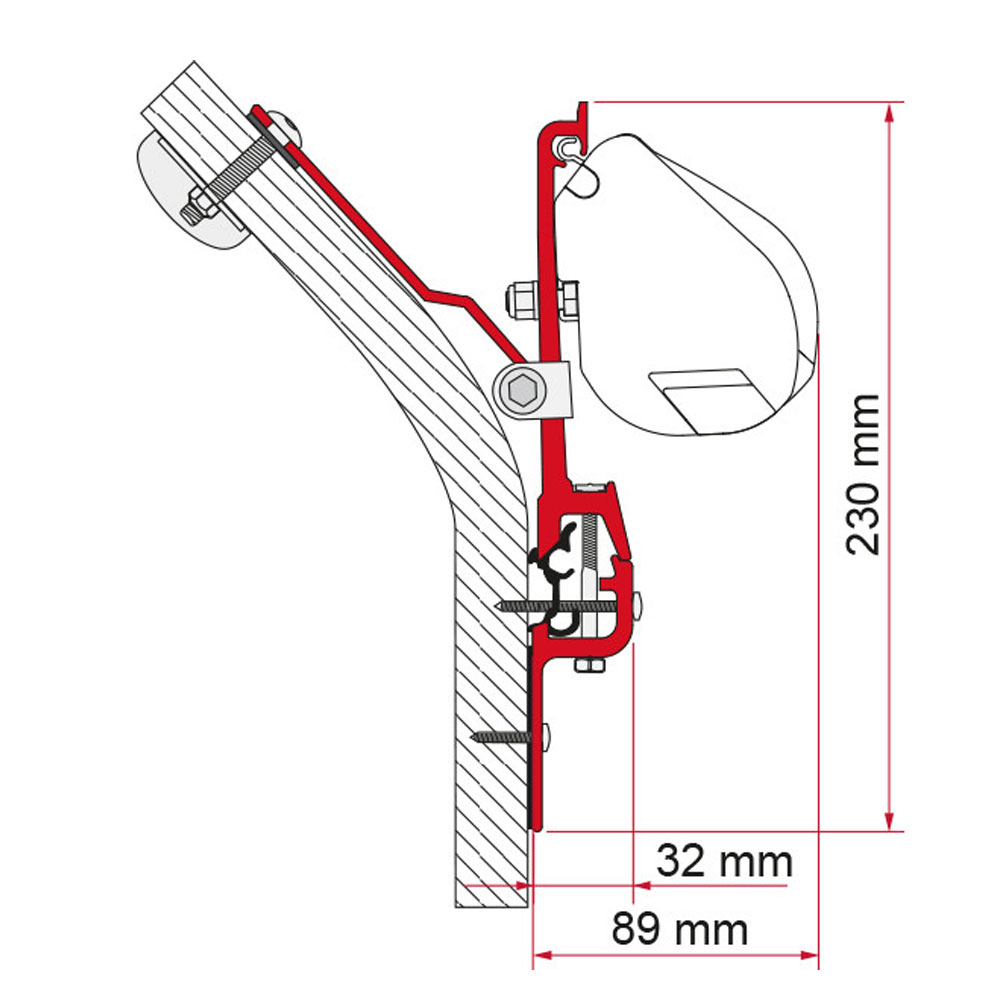 Adapterbeslag til Fiamma F35pro Eriba Touring - Black Friday!