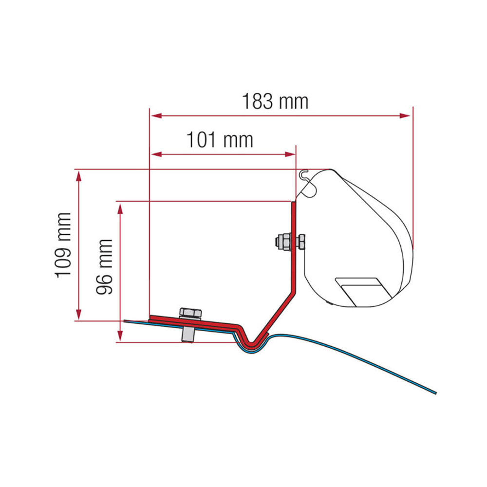 Monteringsbeslag til Fiamma F35 Pro VW Caddy Maxi