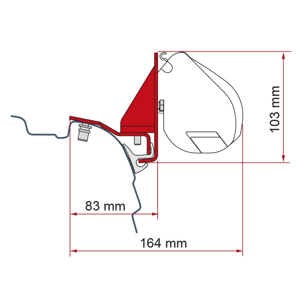 Monteringsbeslag til Fiamma F35pro Kit VW T5/T6 Multirail