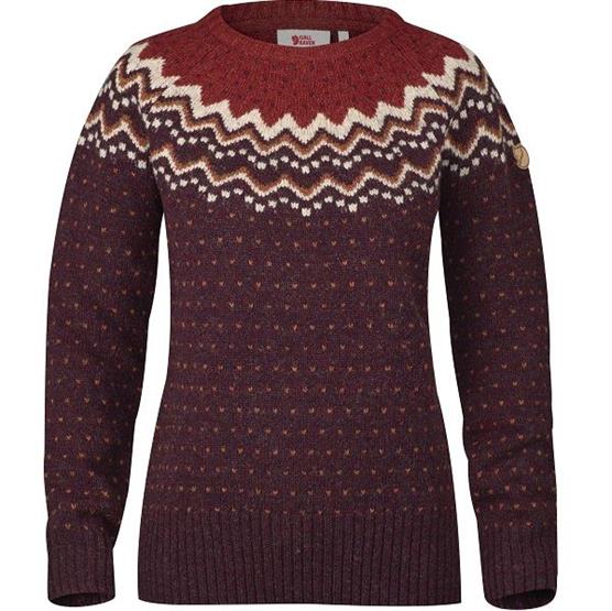 Fjällräven Övik Strikket Sweater til Kvinder - Mørk Garnet