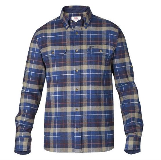 Fjällräven Sarek Heavy Flannel Skjorte til Mænd - Marineblå