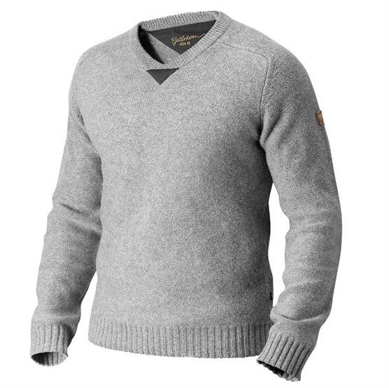 Fjällräven Woods Sweater til mænd - Grå striktrøje