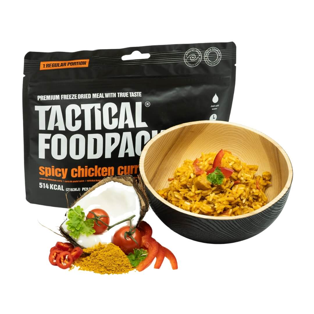 Frysetørret Mad   Tactical Foodpack   Krydret Kylling I Karry