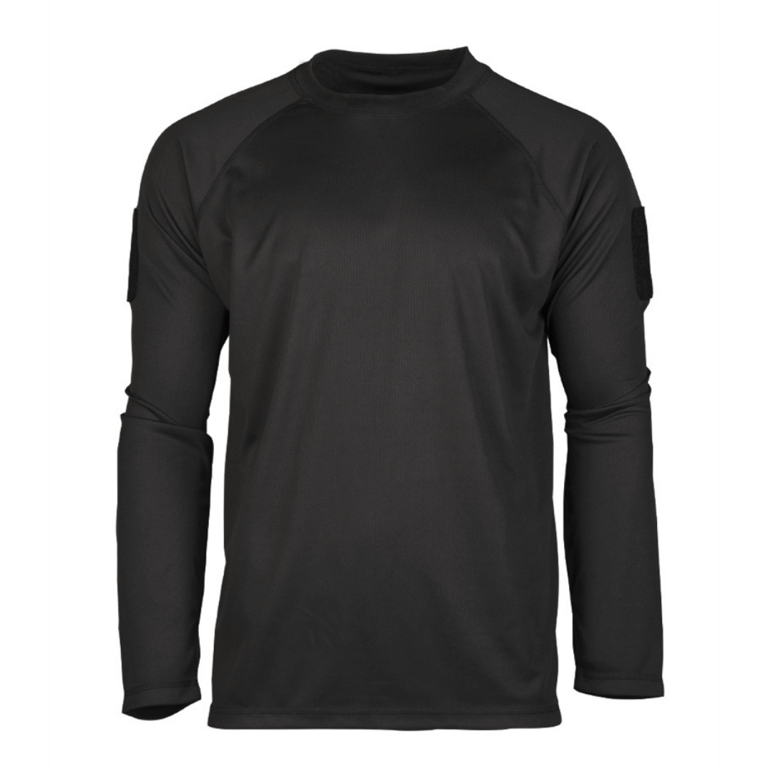 T Shirt Langærmet Tactical Quickdry Sort