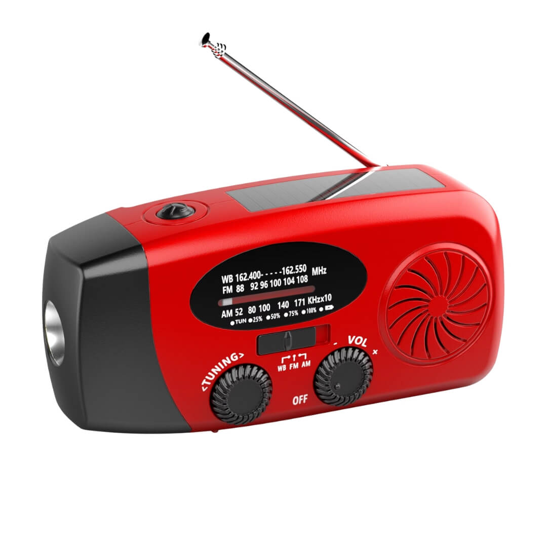 Nødradio Fm   Solcelle  Håndsving  Powerbank   Mah