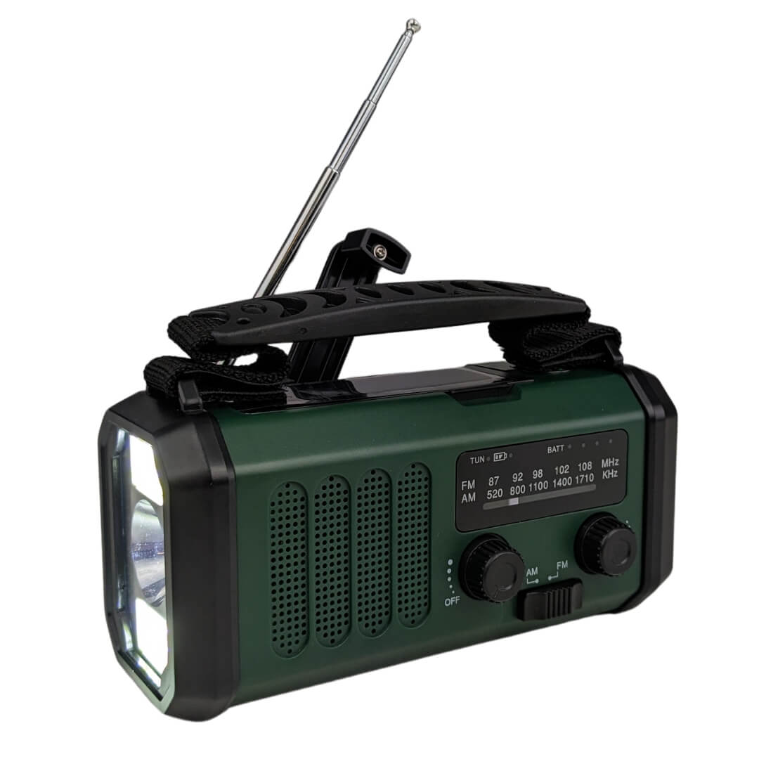 Nødradio Fm Am     Mah Powerbank   Håndsving   Solcelle