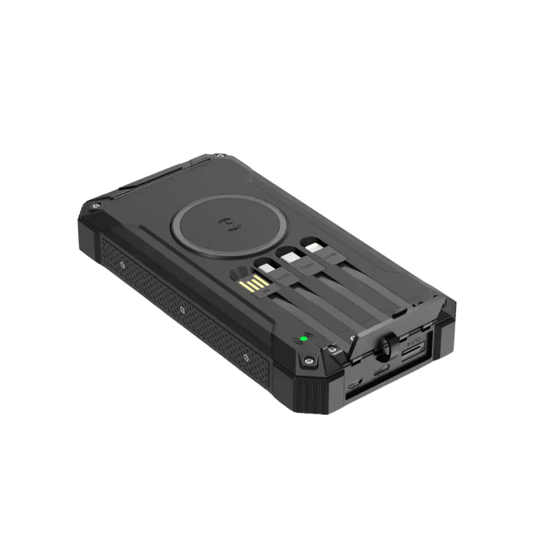 Powerbank     Mah   Solceller Og Trådløs Opladning   Inkl  Ladekabler