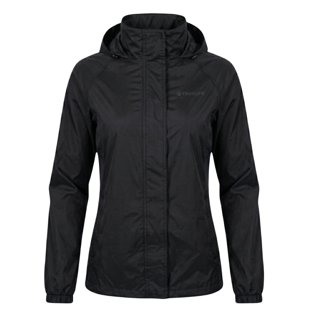 Regnjakke Dame   Treklife Rain Packaway   Sort