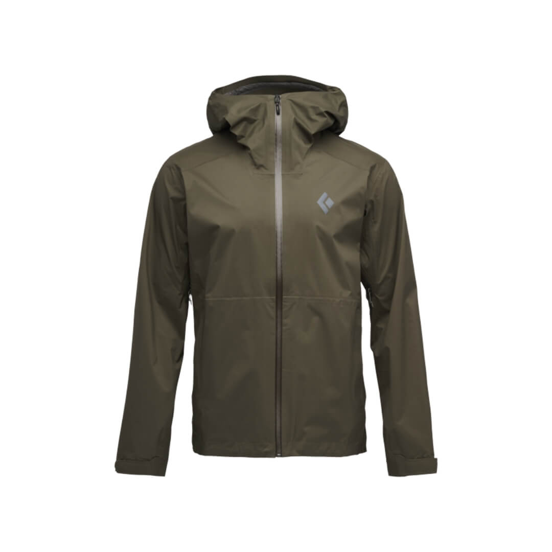 Regnjakke Til Herre   Black Diamond Fineline Stretch Rain Shell   Mørkegrøn