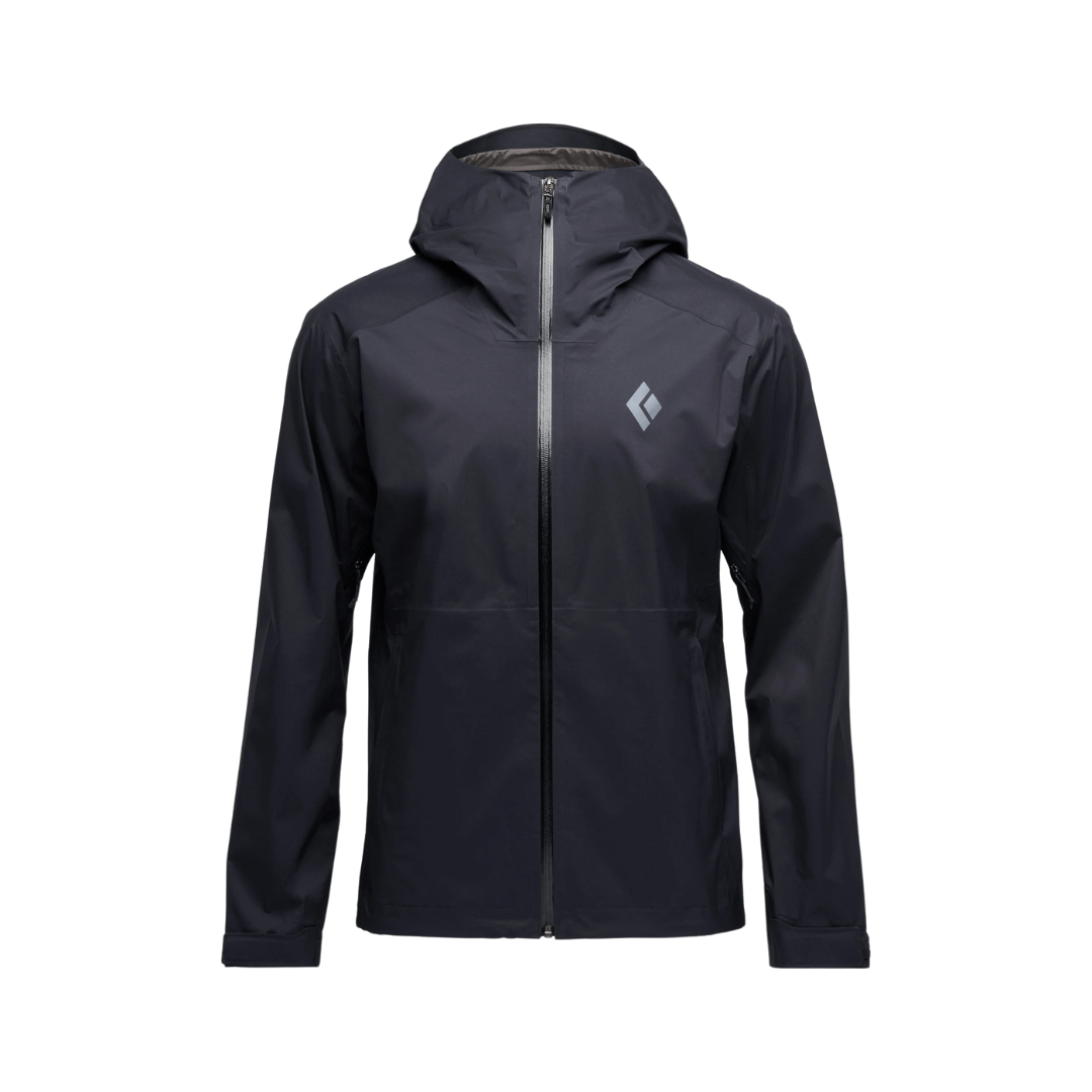 Regnjakke Til Herre   Black Diamond Fineline Stretch Rain Shell   Sort
