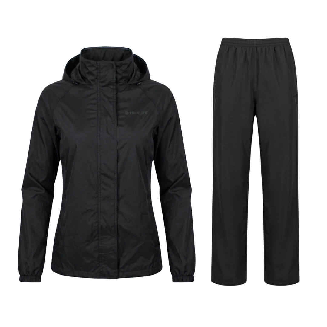Regnsæt Dame   Treklife Rain Packaway   Sort