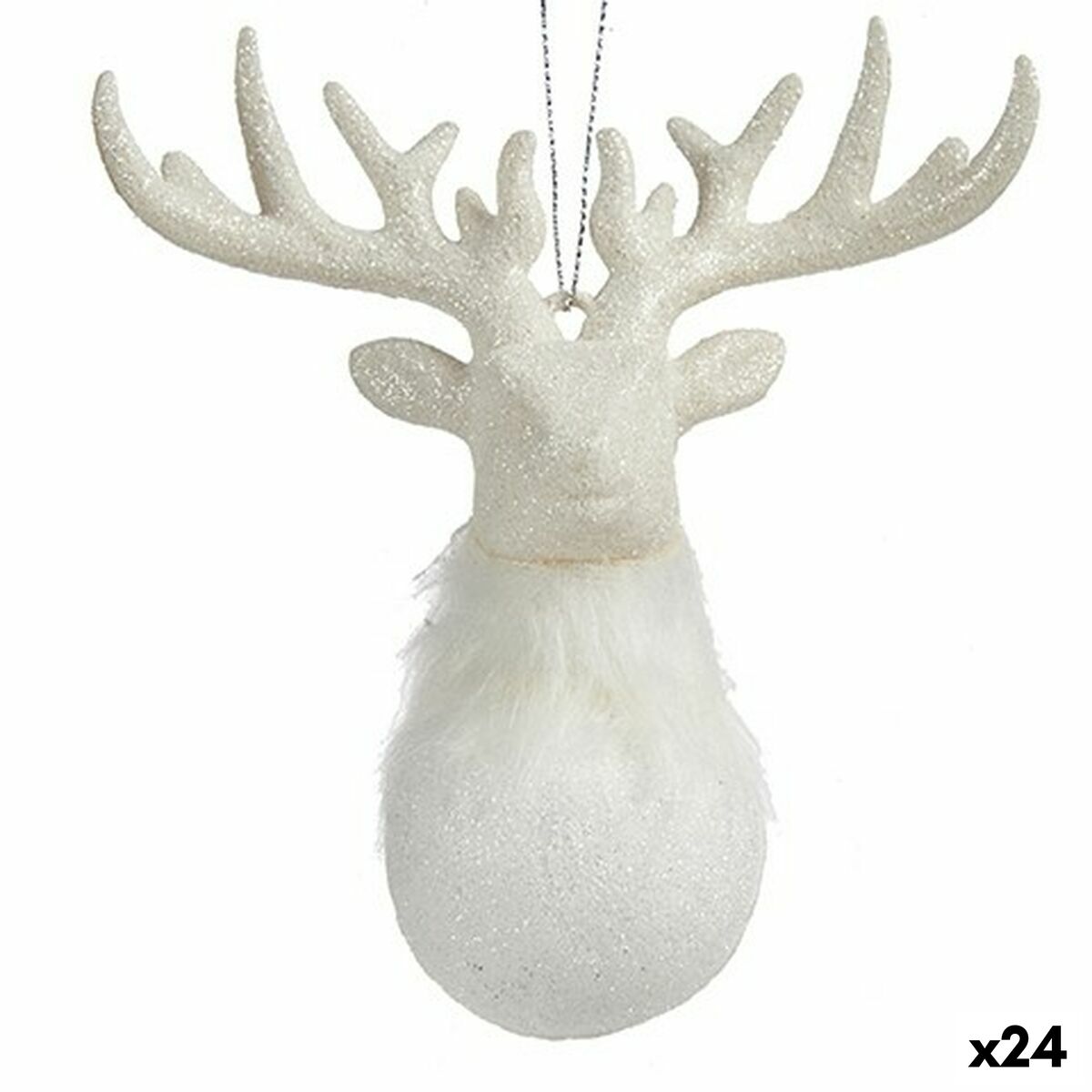 Julepynt Krist  Hvid Plastik Skinne Rensdyr   X   X   Cm   Enheder